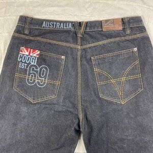 Coogi Dark Blue Denim Shorts Men's Size 40x13 Back Pocket Hit Loose Baggy Fit